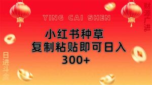 小红书种草无脑操作复制粘贴即可日入300+