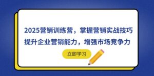 2025营销训练营，掌握营销实战技巧，提升企业营销能力，增强市场竞争力