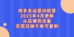 拼多多运营训练营2025年4月更新,从店铺到流量,实现日销千单可复制
