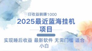 2025最新挂机躺赚项目 一台电脑轻松日入500