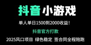 抖音官方小游戏2025全网最新玩法,暴利赚钱项目,单机日入2000+,绝不…