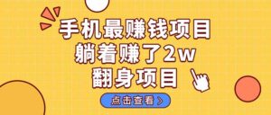 暴利项目,手机一键代发视频被动收入1000+,零成本做老板长期管道收益!