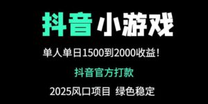抖音官方小游戏2025全网最新玩法,暴利赚钱项目,单机日入2000+
