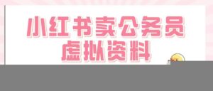小红书卖公务员虚拟资料，一单净赚100，日入1000+