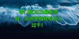 零门槛2025最新项目，点点手指轻松日入过千！