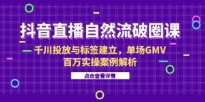 抖音直播自然流破圈课-6月，千川投放与标签建立，单场GMV百万实操案例解析