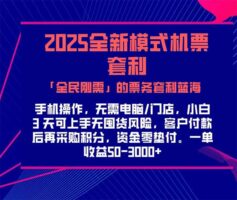 2025机票高铁火车票 「全民刚需」的票务套利蓝海!一单赚 300-1000+,…