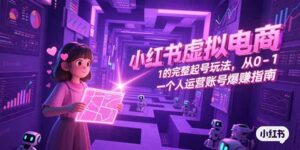 小红书虚拟电商,从0-1的完整起号玩法,一个人运营账号爆赚指南