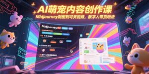 AI萌宠内容创作课,Midjourney制图到可灵视频,数字人带货玩法