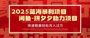 2025 最新闲鱼蓝海暴利项目 快速粗暴单号日入1000+,保姆级教程