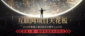 2025“互联网项目天花板”:不做韭菜,做镰刀!“月入 10W+ 普通人弯道…
