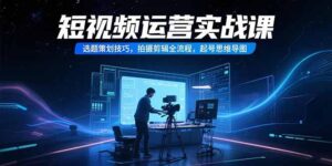 短视频运营实战课，选题策划技巧，拍摄剪辑全流程，起号思维导图