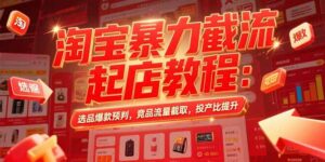淘宝暴力截流起店教程:选品爆款预判,竞品流量截取,投产比提升