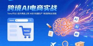 AI+跨境电商实战:Temu平台入驻与商品上架 AI设计批量生产 物流质检全流程