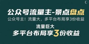 公众号流量主-景点盘点 流量巨大 多平台布局享3份收益