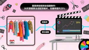 服装类短视频全链路制作:30天掌握算法适配剪辑术,完播率提升25%