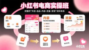 小红书电商实操班:完整的"开店-选品-内容-流量-变现"闭环体系