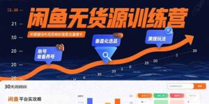 闲鱼无货源训练营:账号准备养号/垂直化选品/黑搜玩法,0基础30天盈利指南