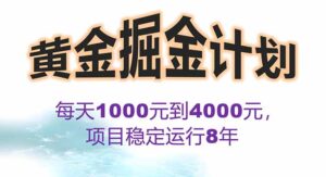 2025年最暴力项目“黄金对冲掘金计划”，每日实际收益1K-4K。分公司月…