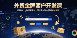 外贸金牌客户开发课，12种Google搜索密技，B2C平台逆向开发实战解析
