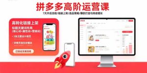 拼多多高阶运营课:7天开店流程/链接上架/选品策略/爆款打造与持续增长
