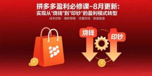 拼多多盈利必修课-8月更新:突破运营瓶颈 实现从烧钱到印钞的盈利模式转型