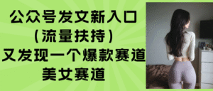 公众号发文新入口（流量扶持），又发现一个爆款赛道：美女赛道