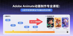 Adobe Animate动画制作专业课程:从软件安装到商业作品输出的全流程