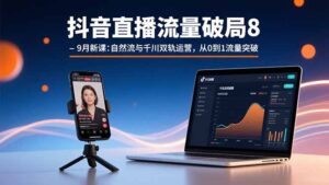 抖音直播流量破局8-9月新课:自然流与千川双轨运营,从0到1流量突破