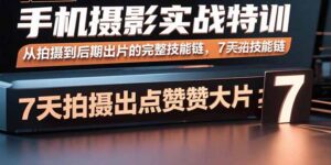 手机摄影实战特训,从拍摄到后期出片的完整技能链,7天拍出点赞大片