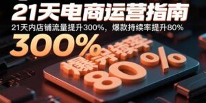 21天电商运营指南:21天内店铺流量提升300%,爆款持续率提升80%
