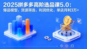 2025拼多多高阶选品课5.0:爆品模型,货源筛选,利润优化,单店月利3万+