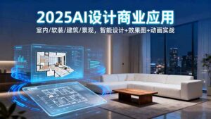 2025AI设计商业应用:室内/软装/建筑/景观,智能设计+效果图+动画实战