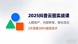 2025抖音云图实战课,人群资产、内容种草、转化优化,2天掌握300%提效技术
