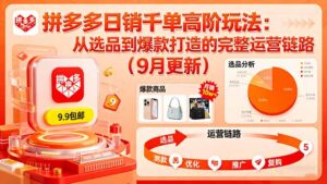 拼多多日销千单高阶玩法：从选品到爆款打造的完整运营链路（9月更新）