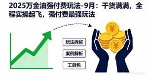2025万金油强付费玩法-9月:干货满满,全程实操起飞,强付费最强玩法