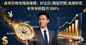 商业咨询变现落地课:IP定位/视觉营销/流量转化,单客单价提升300%