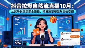 抖音拉爆自然流直播10月:从起号到稳定期全流程,精准流量获取与高效变现