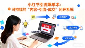 小红书引流爆单术：构建一套低成本 可持续的“内容-引流-成交”闭环系统