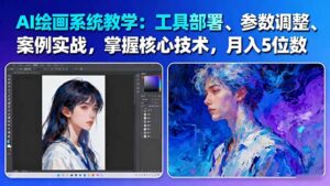 AI绘画系统教学：工具部署+参数调整+案例实战+核心技术，月入5位数-61节课