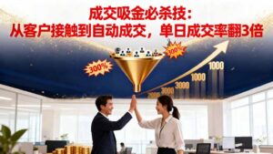 吸金成交营销必杀技：从客户接触到自动成交，单日成交率翻3倍